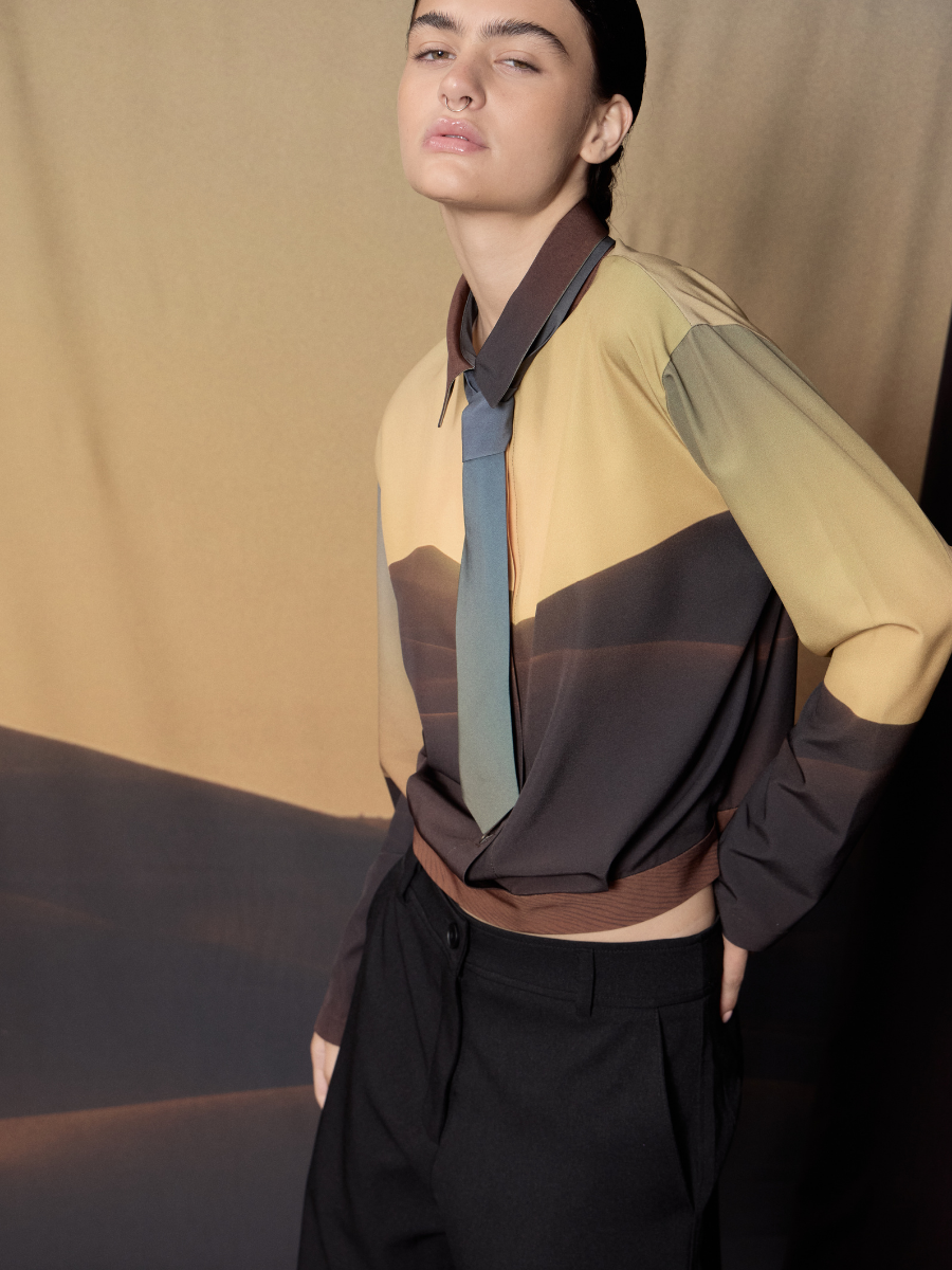 Blouse with Tie - Sunset