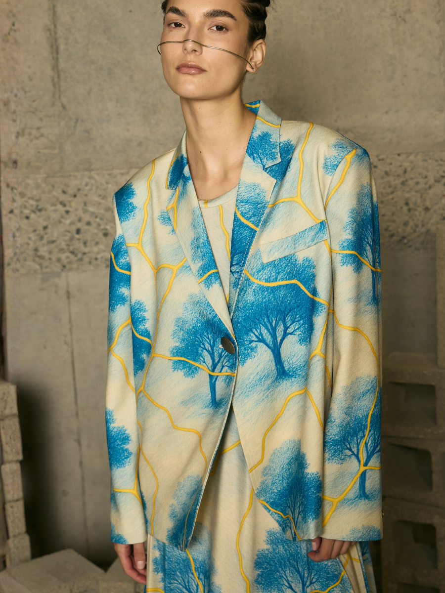 Oversized 1-Button Blazer - Forest