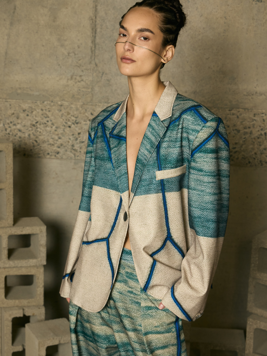 Oversized 1-Button Blazer - Red