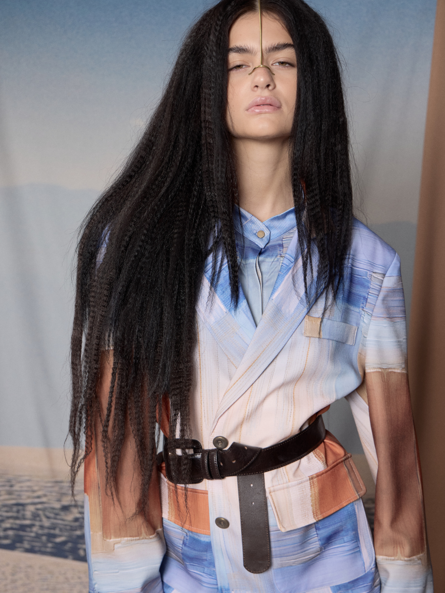 Super Oversized Blazer - Crosses in Brushstroke