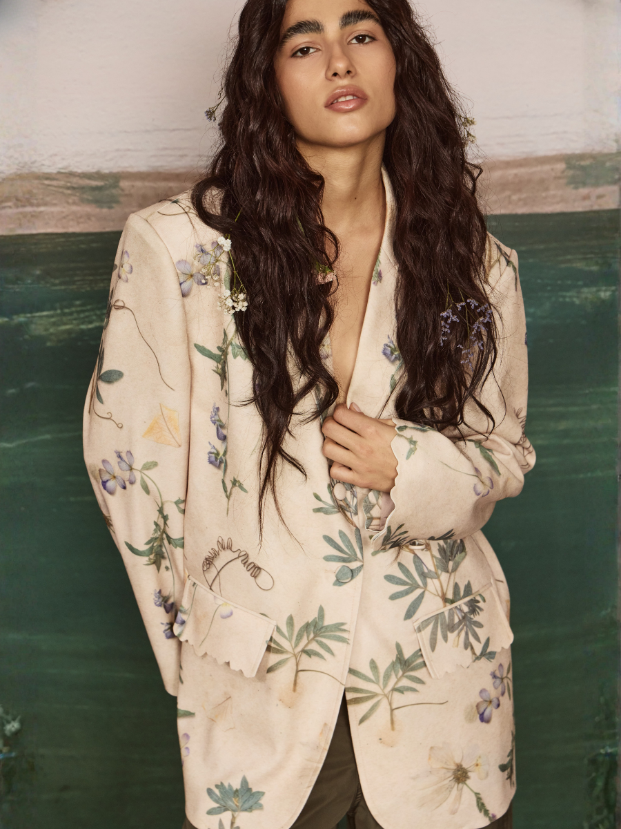 Super Oversized Blazer - Pressed Flowers