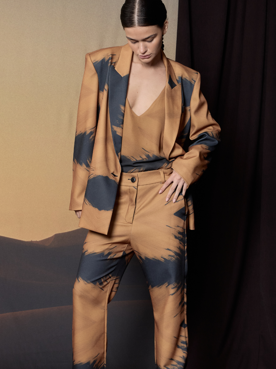 Oversized Blazer - Camel Brush