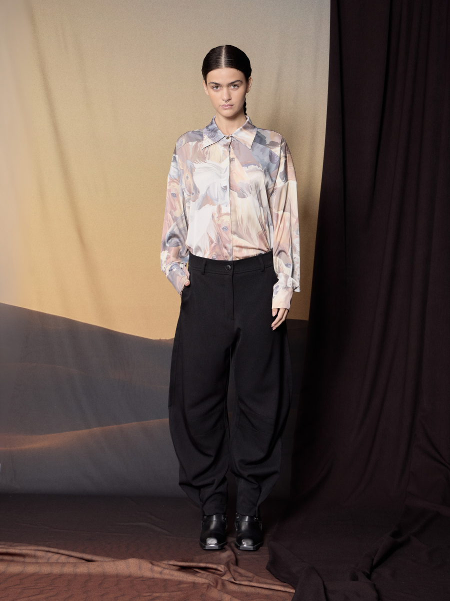 Satin Blouse - Horses