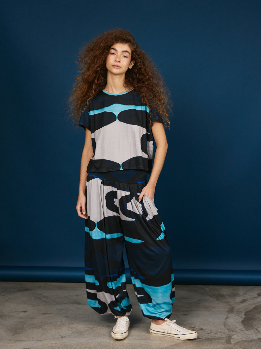 T-Shirt - Blue Zigzag