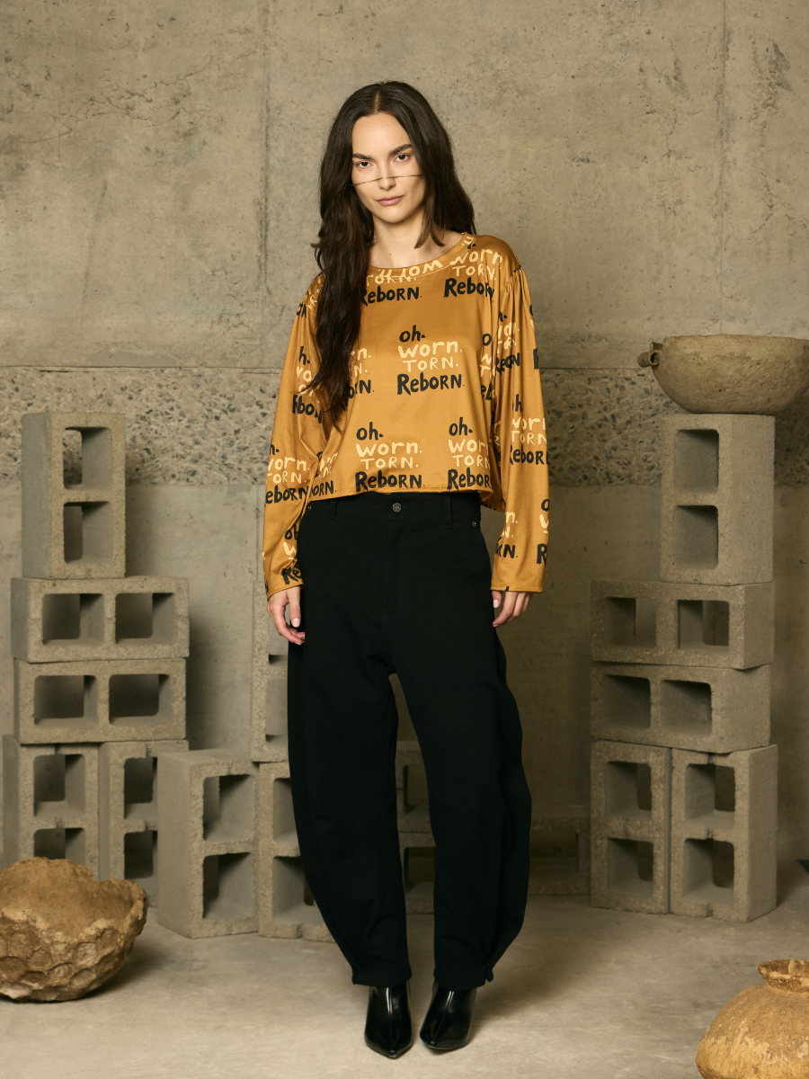 Long Sleeve Ruched T-Shirt - Reborn