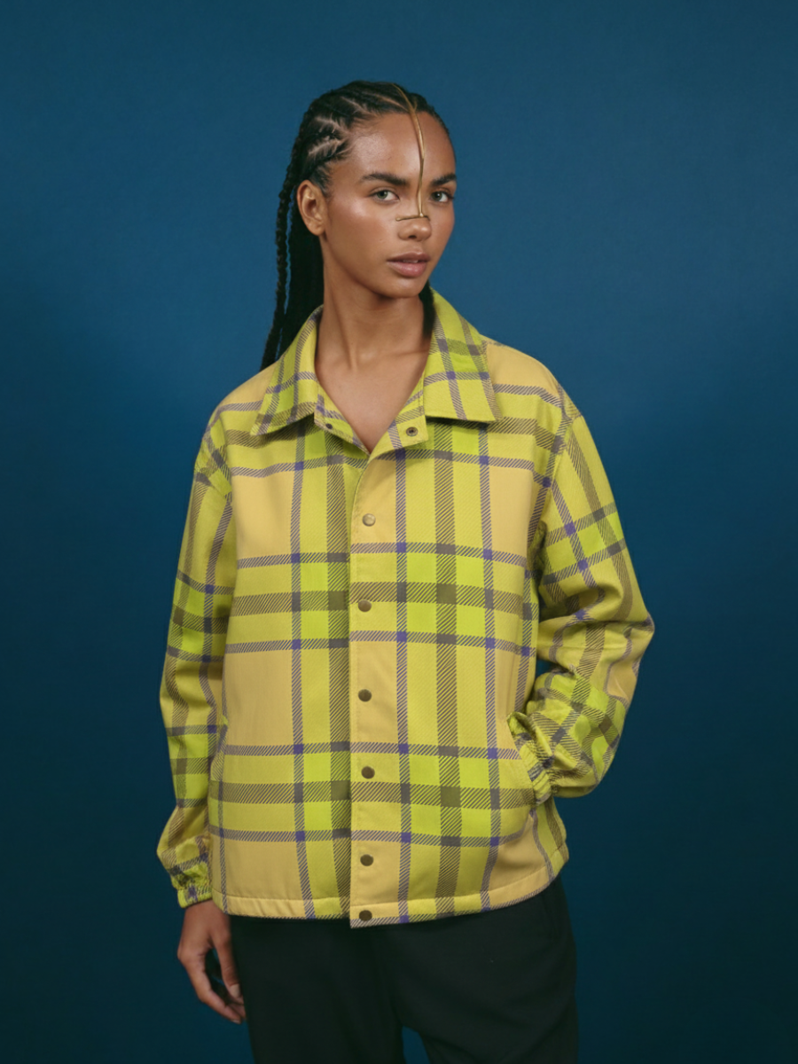 Windbreaker Jacket - Yellow Tartan