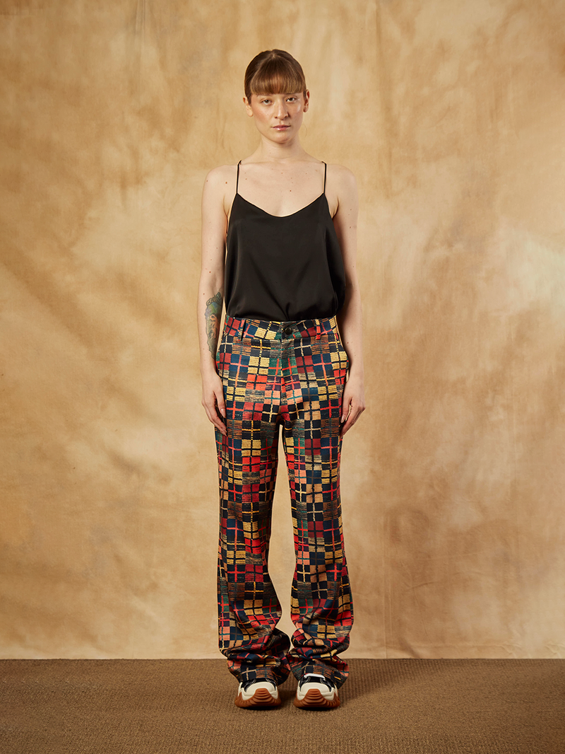 FLARE PANTS - MULTIPLE CHECK