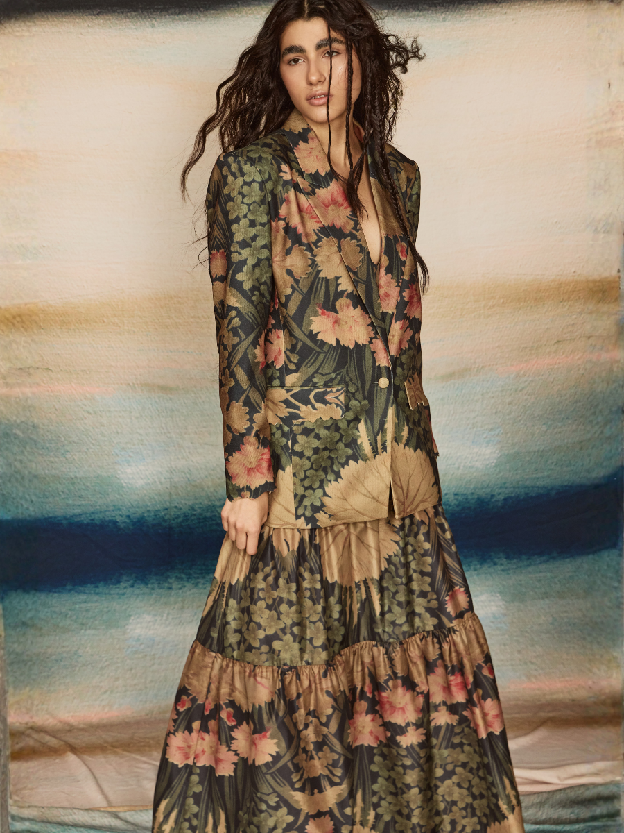 Gathered Skirt - Oriental Garden