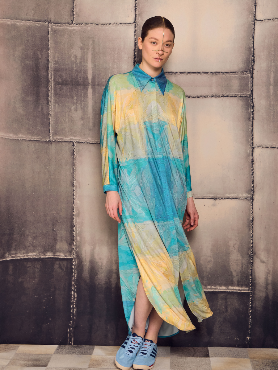 Kaftan - Light Blue Check