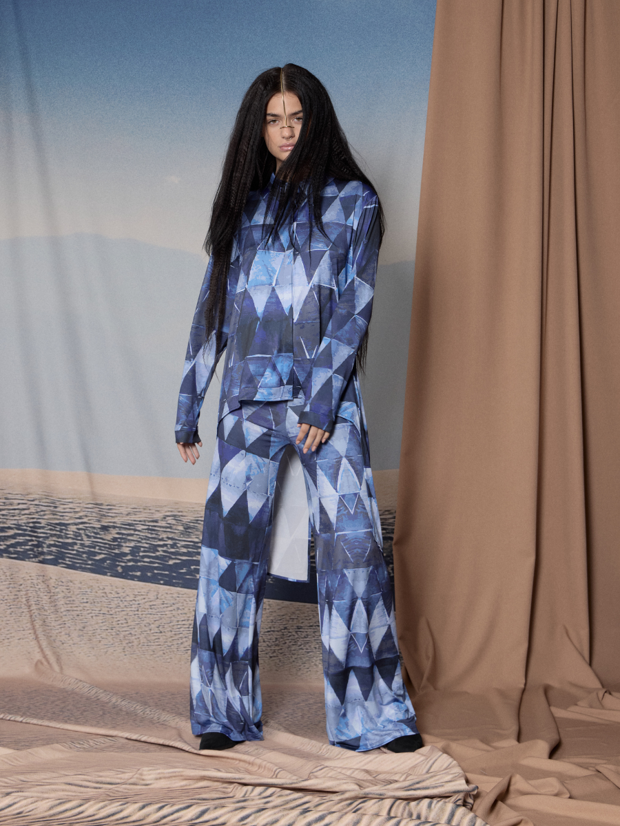 Palazzo - Blue Triangles