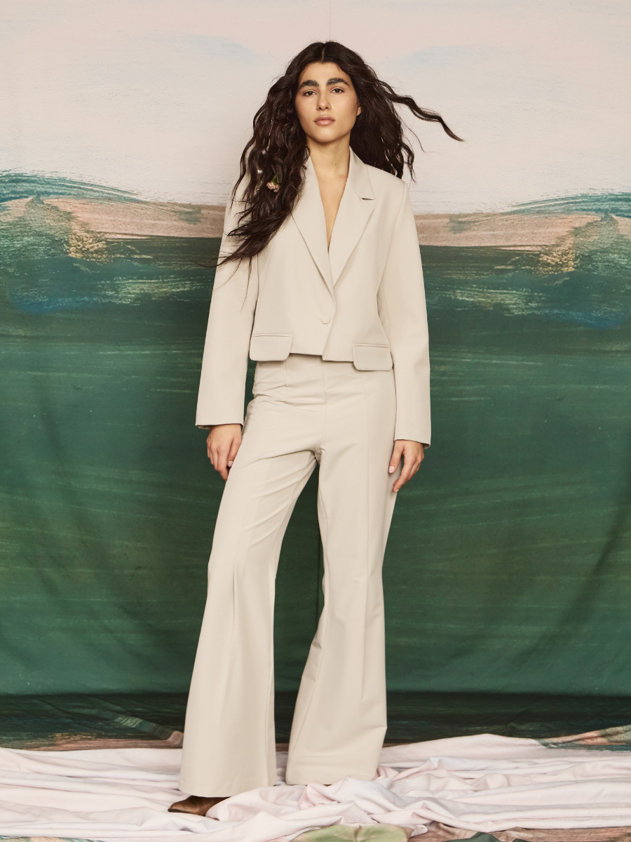 Overcoat Palazzo Pants - Smoke Gray