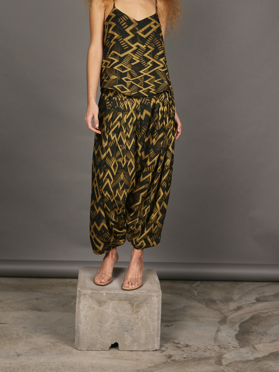 Wide-Leg Pleated Pants -Maze