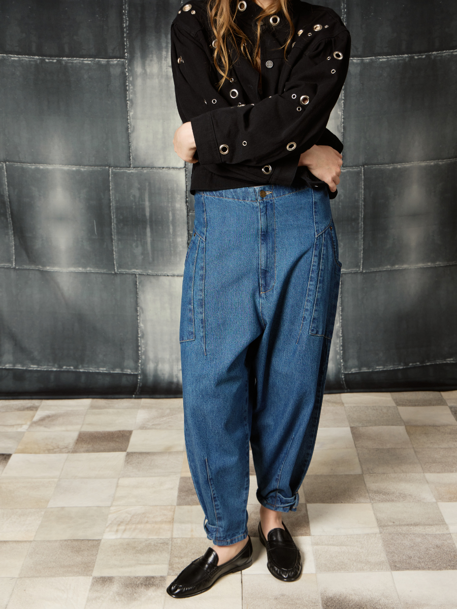 Denim Cargo Pants - Blue