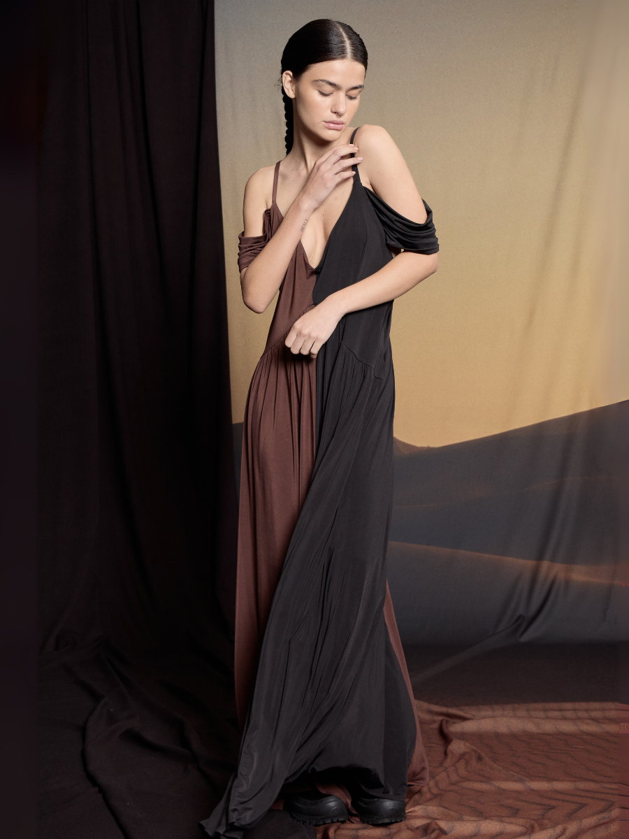 Hippie Dress - Black/ Brown