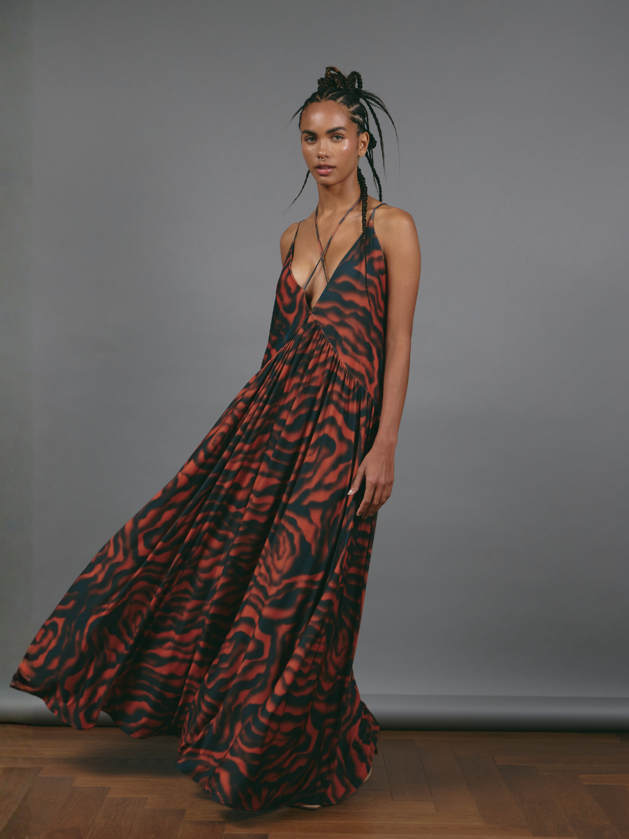 Crossed Hippie Dress - Shadow Roses