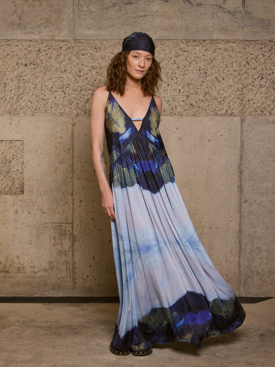 Hippie Dress - Blue Landscape