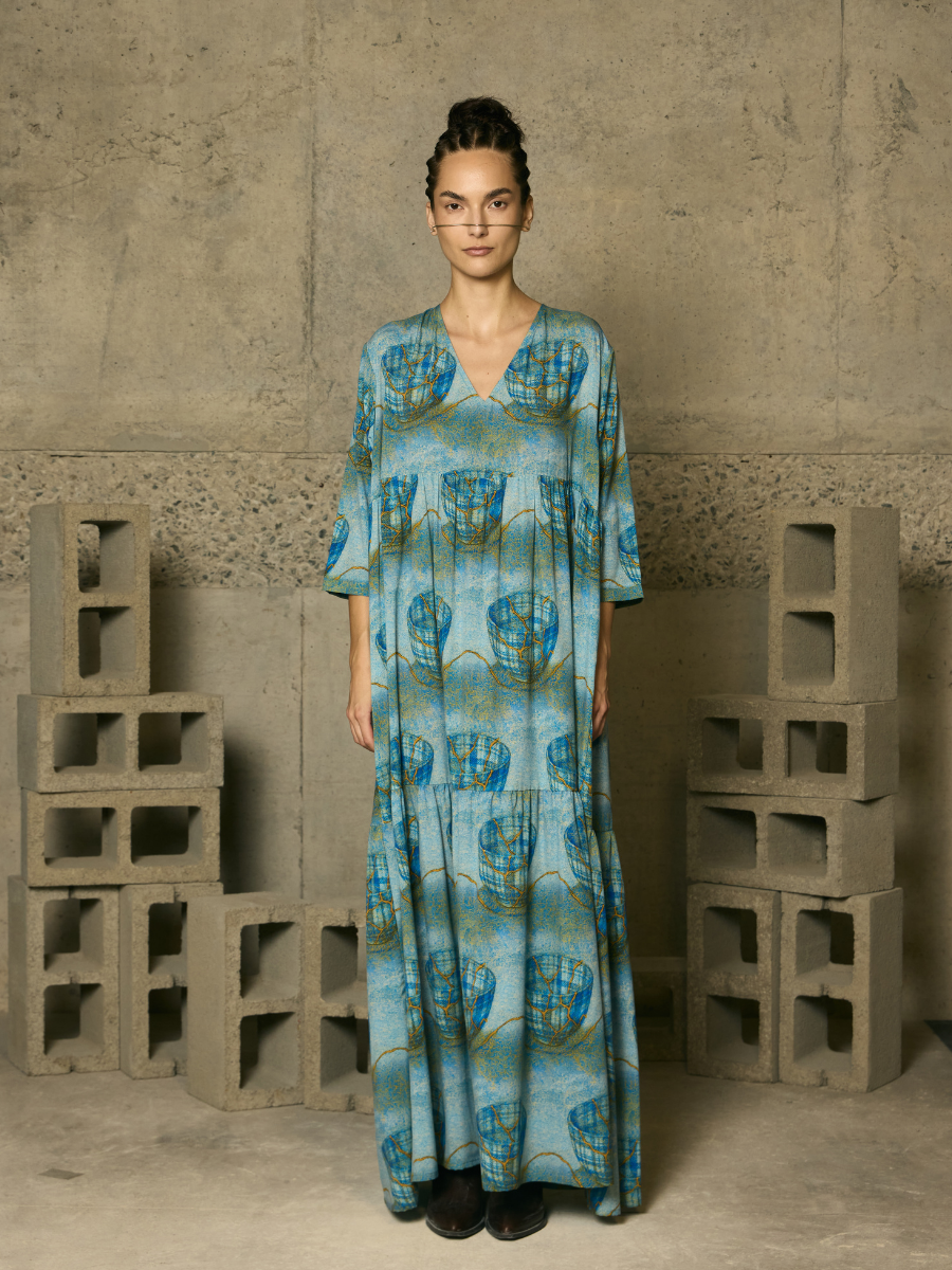 V-Neck Ruched Dress - Vessels