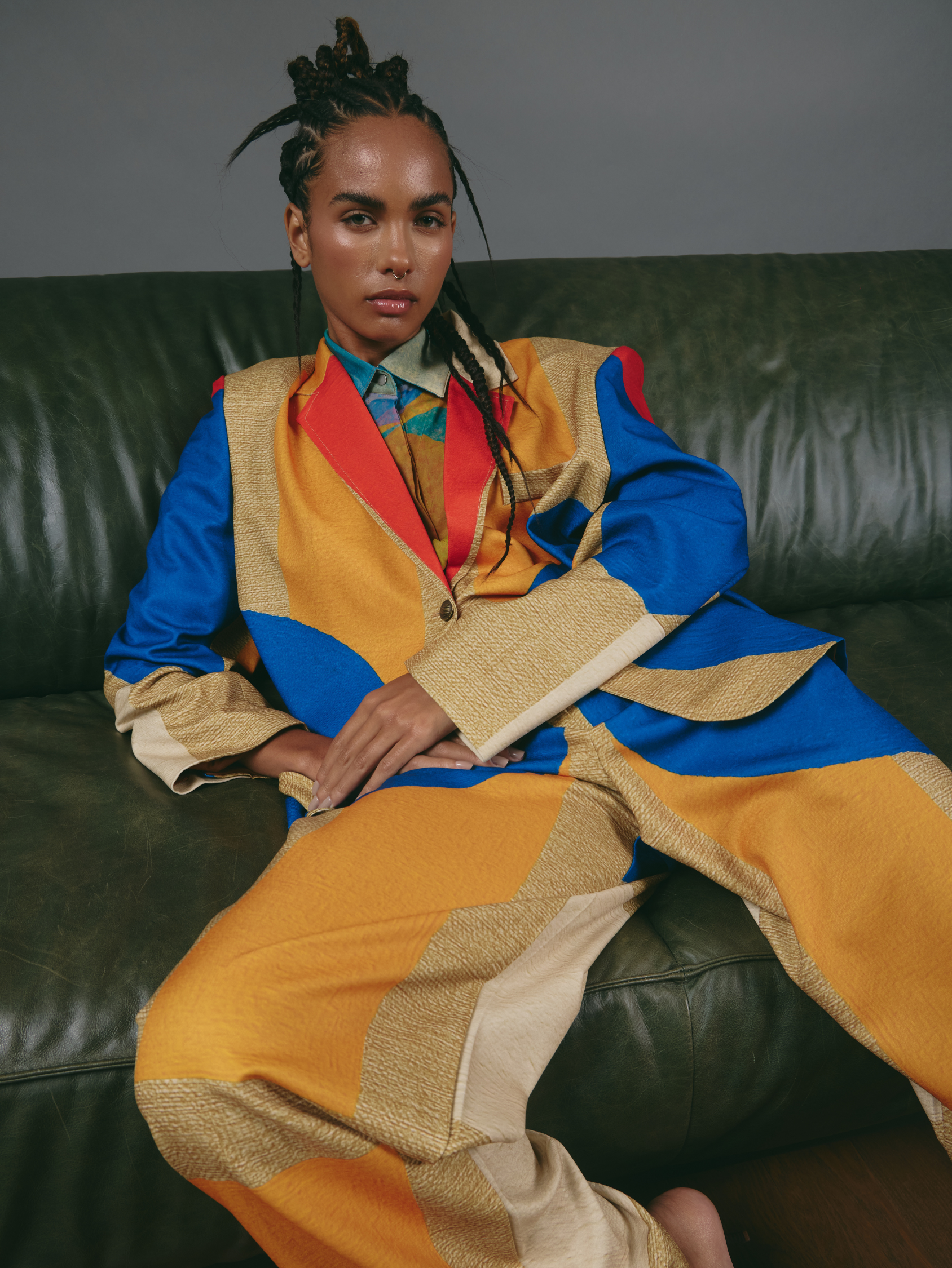 Pleated Pants - Color Blocks