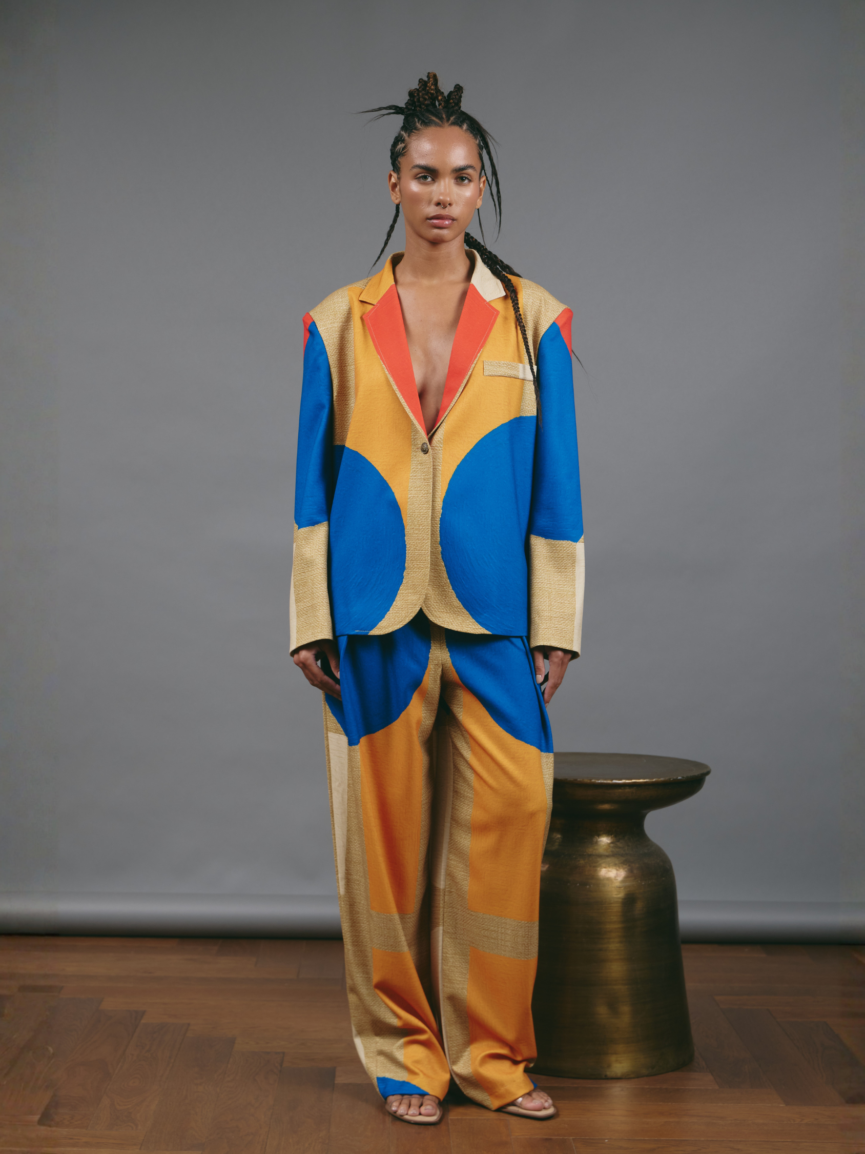 Pleated Pants - Color Blocks