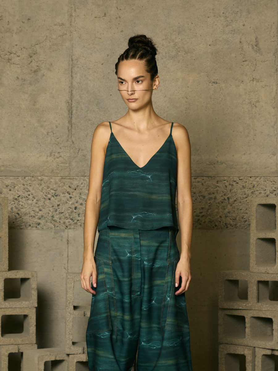 V-Neck Top - Deep Sea