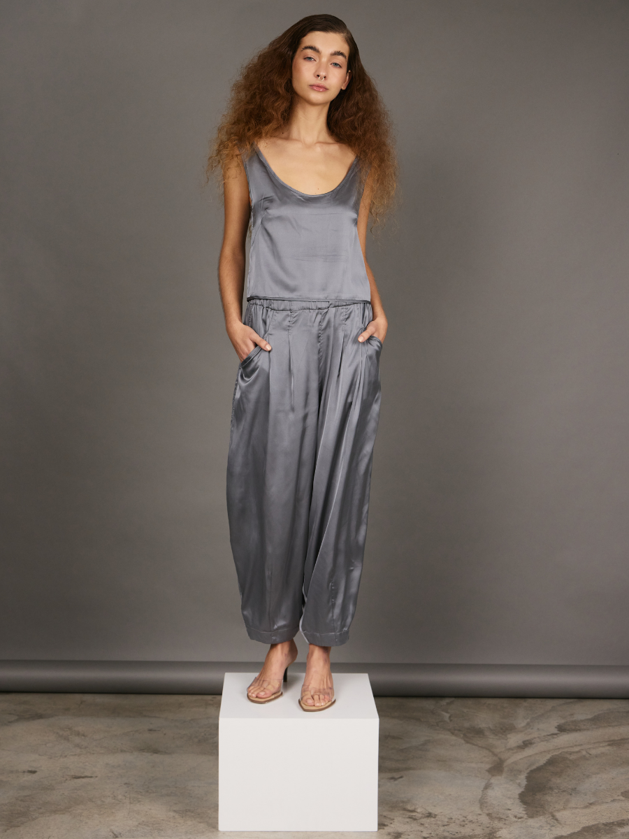 Satin Top - Dark Grey