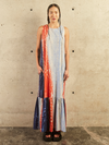 LONG DRESS WITH STEEL SLEEVES	- TRICOLOR CRAYON
