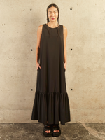 LONG DRESS WITH STEEL SLEEVES	- BLACK COLOR