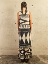 LONG DRESS WITH STEEL SLEEVES	- TRIBAL MAXI BLACK